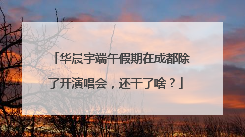华晨宇端午假期在成都除了开演唱会，还干了啥？