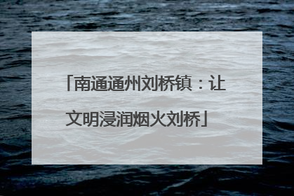 南通通州刘桥镇：让文明浸润烟火刘桥
