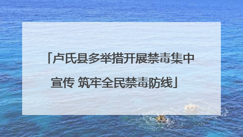 卢氏县多举措开展禁毒集中宣传 筑牢全民禁毒防线