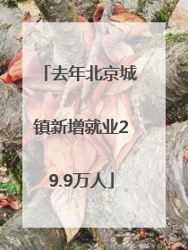 去年北京城镇新增就业29.9万人