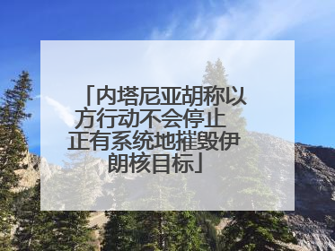 内塔尼亚胡称以方行动不会停止 正有系统地摧毁伊朗核目标