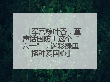 军营粽叶香，童声话国防！这个“六一”，迷彩绿里播种爱国心
