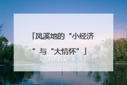 凤溪地的“小经济”与“大情怀”
