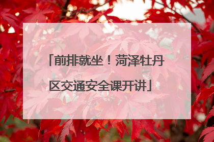 前排就坐！菏泽牡丹区交通安全课开讲