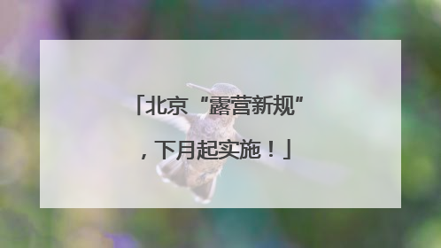 北京“露营新规”，下月起实施！