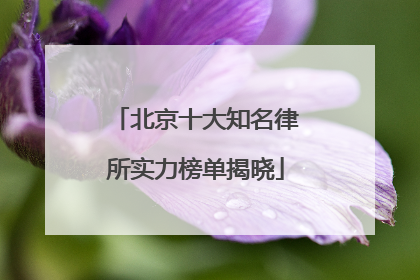 北京十大知名律所实力榜单揭晓