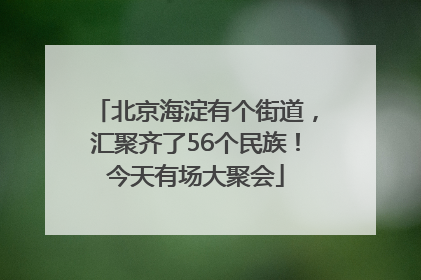 北京海淀有个街道，汇聚齐了56个民族！今天有场大聚会