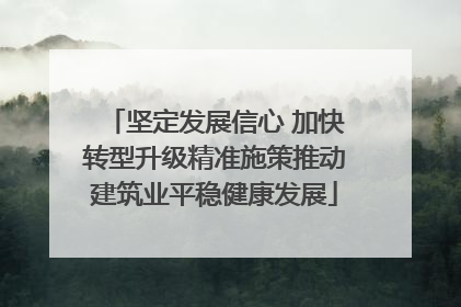 坚定发展信心 加快转型升级精准施策推动建筑业平稳健康发展