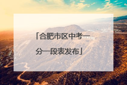 合肥市区中考一分一段表发布