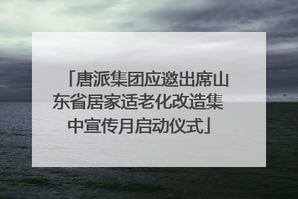 唐派集团应邀出席山东省居家适老化改造集中宣传月启动仪式