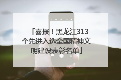喜报！黑龙江313个先进入选全国精神文明建设表彰名单