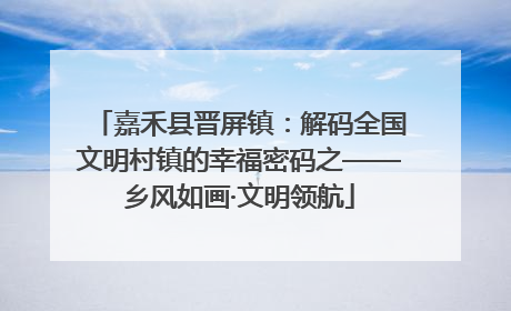 嘉禾县晋屏镇：解码全国文明村镇的幸福密码之——乡风如画·文明领航