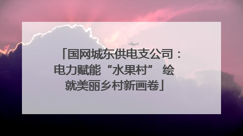 国网城东供电支公司：电力赋能“水果村” 绘就美丽乡村新画卷