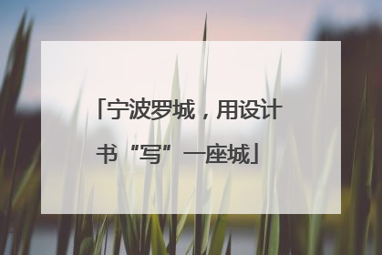 宁波罗城，用设计书“写”一座城