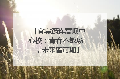 宜宾筠连蒿坝中心校：青春不散场，未来皆可期