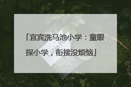 宜宾洗马池小学：童眼探小学，衔接没烦恼
