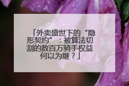 外卖盛世下的“隐形契约”：被算法切割的数百万骑手权益何以为继？
