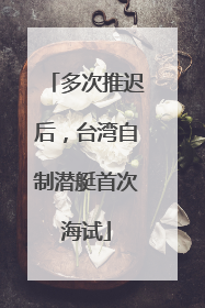 多次推迟后，台湾自制潜艇首次海试