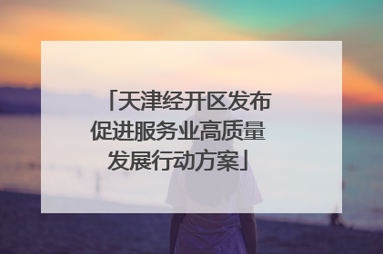 天津经开区发布促进服务业高质量发展行动方案