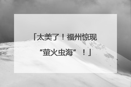 太美了！福州惊现“萤火虫海”！
