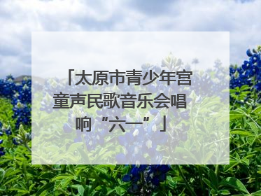 太原市青少年宫童声民歌音乐会唱响“六一”