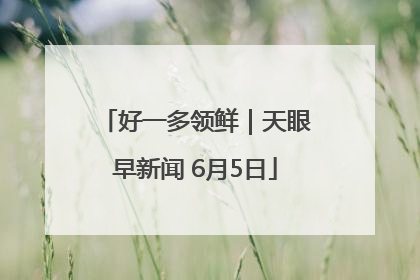 好一多领鲜｜天眼早新闻 6月5日