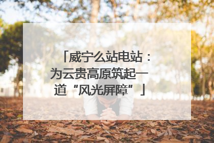威宁么站电站：为云贵高原筑起一道“风光屏障”