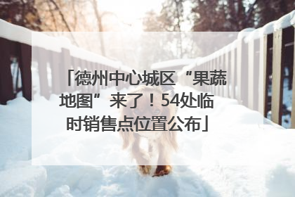 德州中心城区“果蔬地图”来了！54处临时销售点位置公布