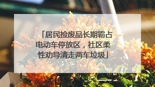 居民捡废品长期霸占电动车停放区，社区柔性劝导清走两车垃圾