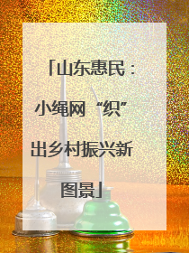山东惠民：小绳网“织”出乡村振兴新图景
