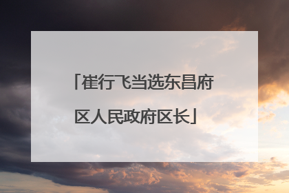 崔行飞当选东昌府区人民政府区长