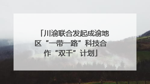川渝联合发起成渝地区“一带一路”科技合作“双千”计划