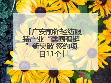 广安前锋轻纺服装产业“建圈强链”新突破 签约项目11个