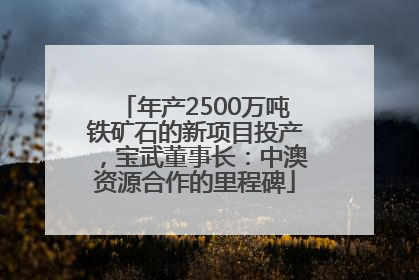 年产2500万吨铁矿石的新项目投产，宝武董事长：中澳资源合作的里程碑