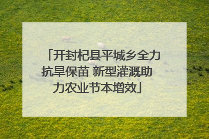 开封杞县平城乡全力抗旱保苗 新型灌溉助力农业节本增效