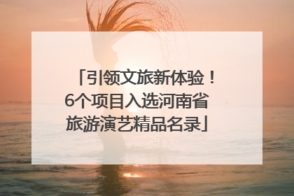 引领文旅新体验！6个项目入选河南省旅游演艺精品名录