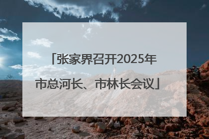 张家界召开2025年市总河长、市林长会议
