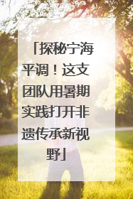 探秘宁海平调！这支团队用暑期实践打开非遗传承新视野