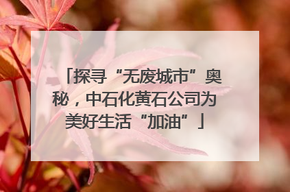探寻“无废城市”奥秘，中石化黄石公司为美好生活“加油”