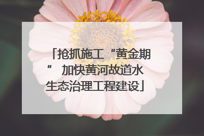 抢抓施工“黄金期” 加快黄河故道水生态治理工程建设