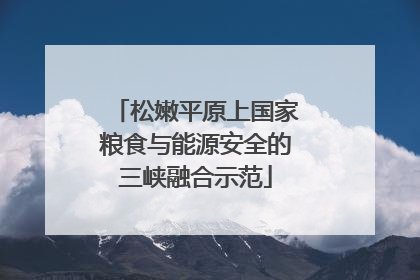 松嫩平原上国家粮食与能源安全的三峡融合示范