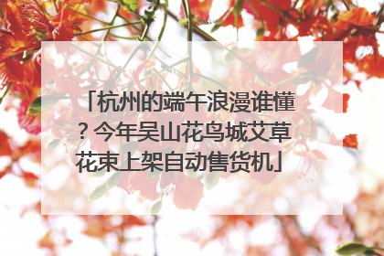 杭州的端午浪漫谁懂？今年吴山花鸟城艾草花束上架自动售货机