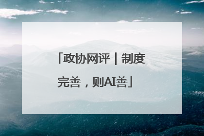 政协网评｜制度完善，则AI善