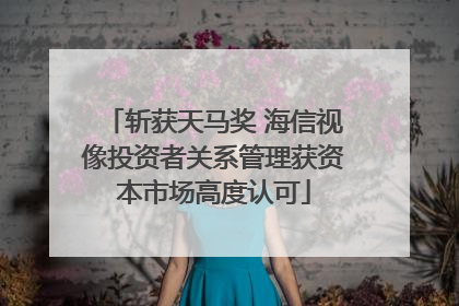 斩获天马奖 海信视像投资者关系管理获资本市场高度认可