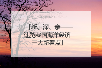 新、深、亲——速览我国海洋经济三大新看点