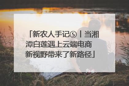 新农人手记⑤丨当湘潭白莲遇上云端电商 新视野带来了新路径