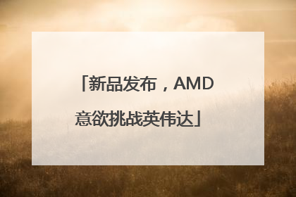 新品发布，AMD意欲挑战英伟达