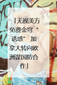 无视美方免费金穹“诱惑” 加拿大转向欧洲谋国防合作