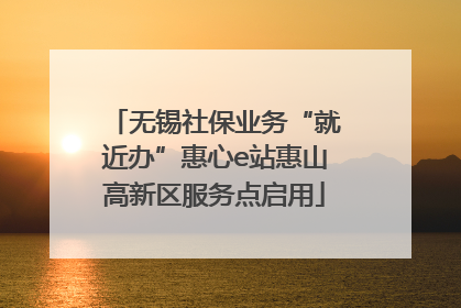 无锡社保业务“就近办”惠心e站惠山高新区服务点启用