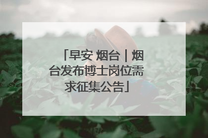 早安 烟台｜烟台发布博士岗位需求征集公告
